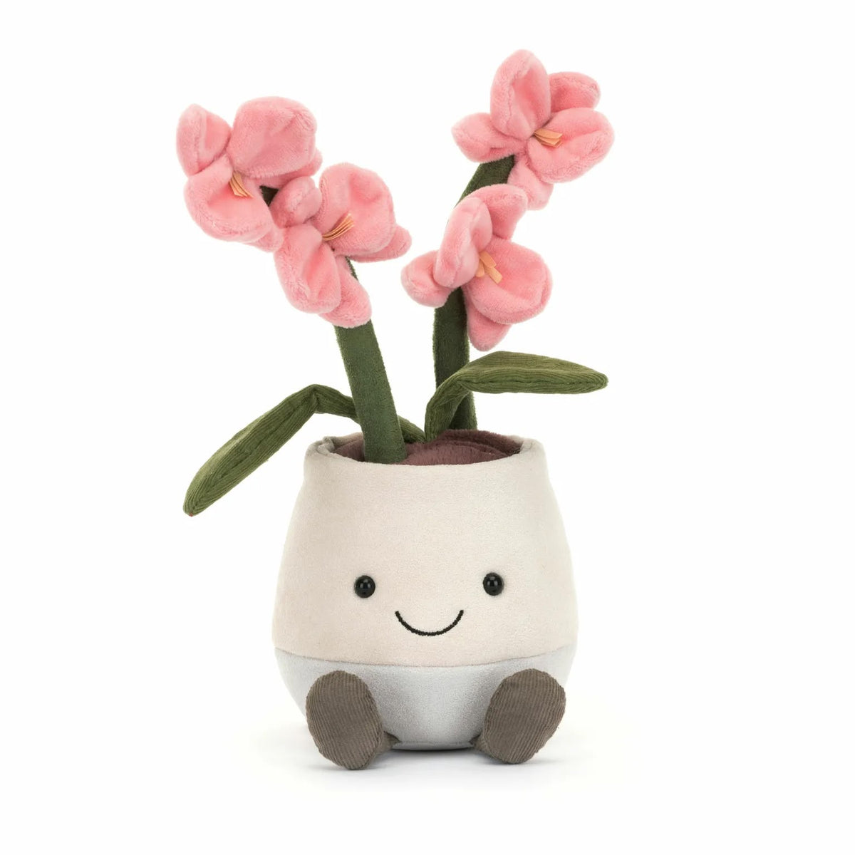 Cute Smiling Potted Pink Flower Plush Toy - 30 cm