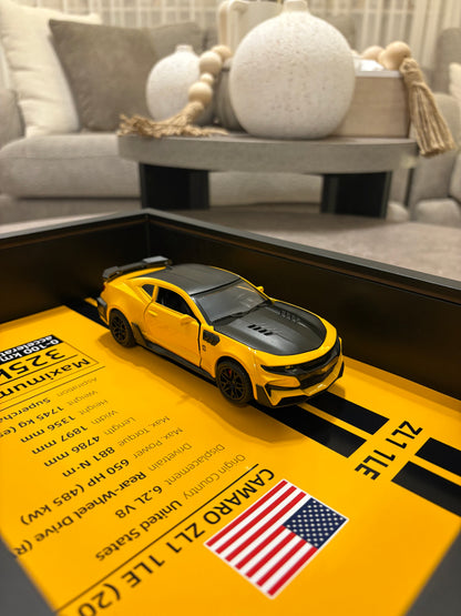 Chevrolet Camaro ZL1 1LE – 3D Diecast Wall Art Display - 32cm x 23cm