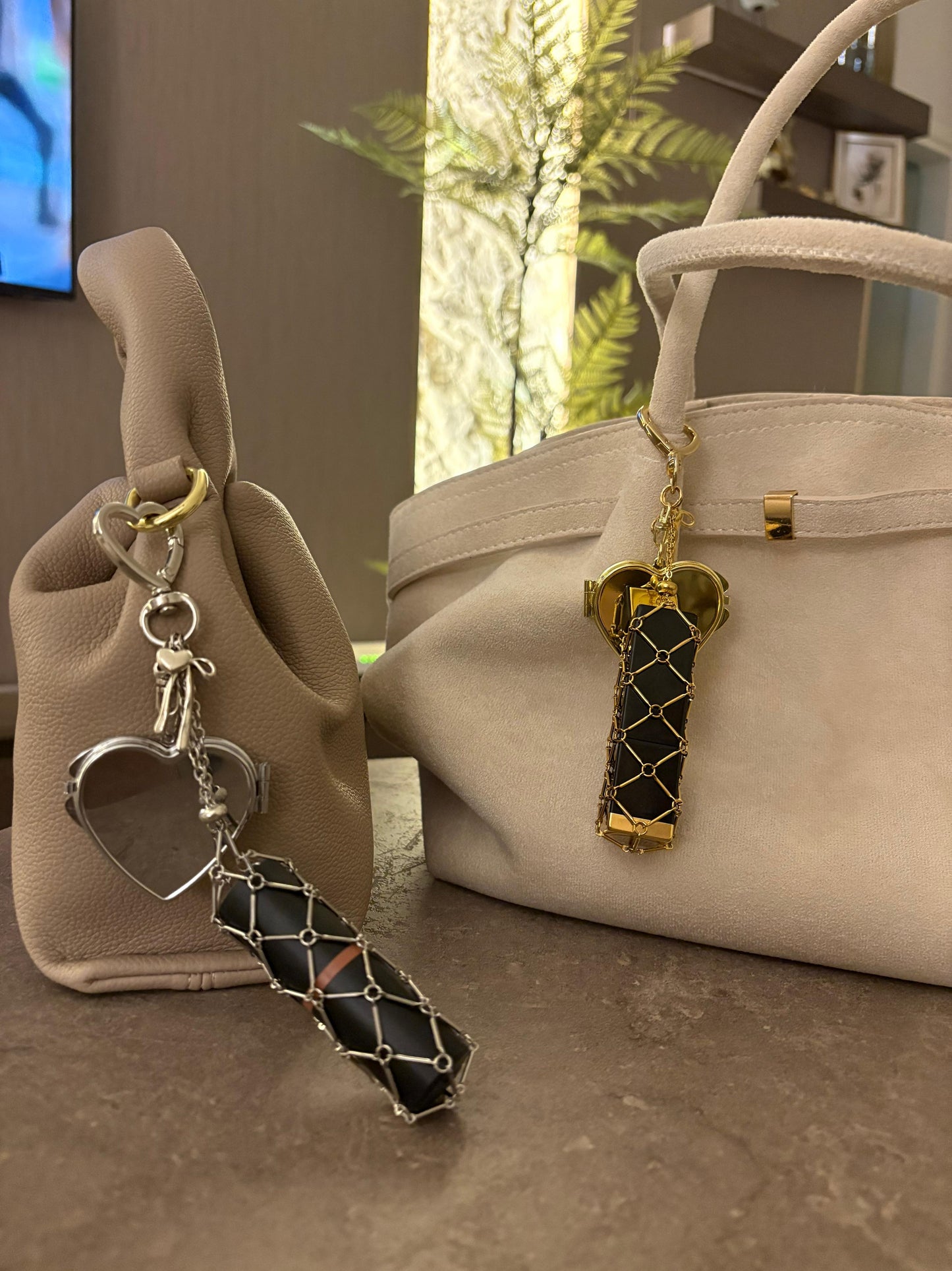 Lipstick holder keychain