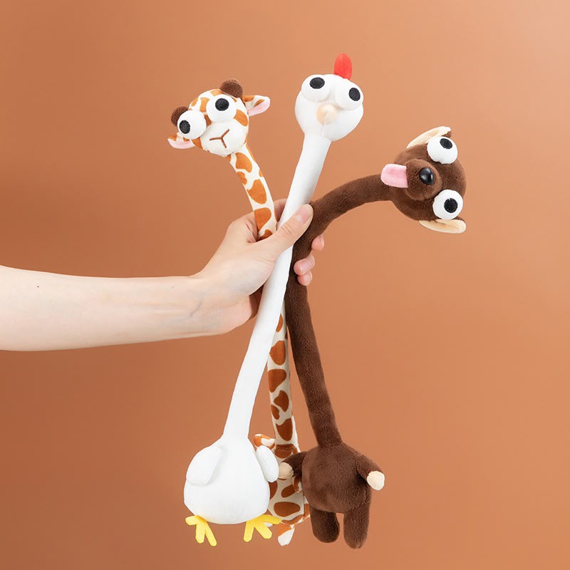 Funny Bendable Animal Plushie – Goofy Long Neck Bag Accessory & Tie-Back