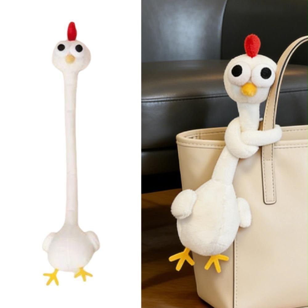 Funny Bendable Animal Plushie – Goofy Long Neck Bag Accessory & Tie-Back