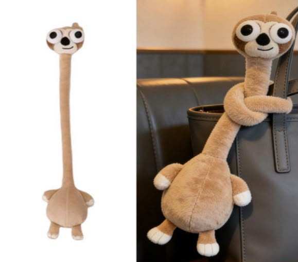 Funny Bendable Animal Plushie – Goofy Long Neck Bag Accessory & Tie-Back