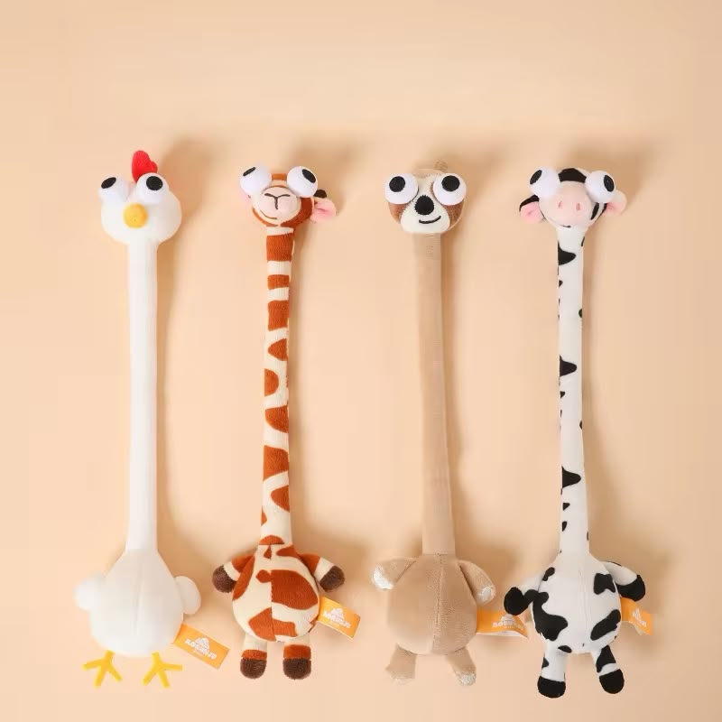Funny Bendable Animal Plushie – Goofy Long Neck Bag Accessory & Tie-Back