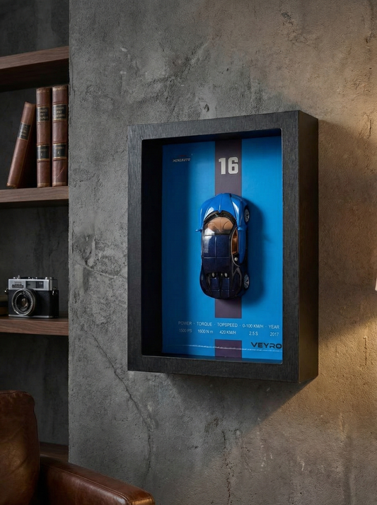 Blue Bugatti Veyron 3D Frame  – 32cm x 23cm
