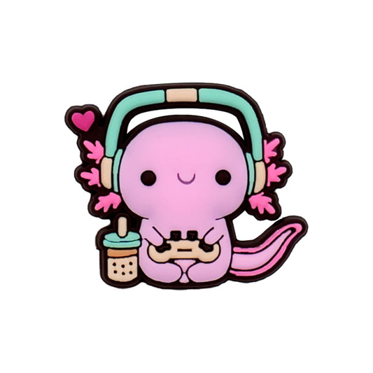 playing and drinking boba charm