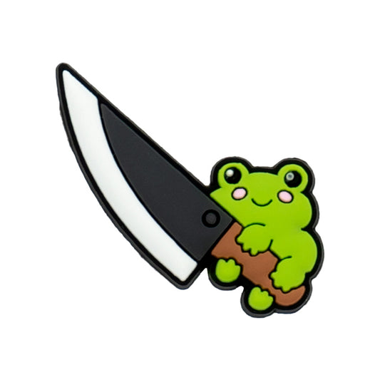 Frog Holding Knife charm