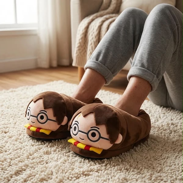 Harry Potter Plush House Slippers (Size  35-42) – Soft Plushie Slippers