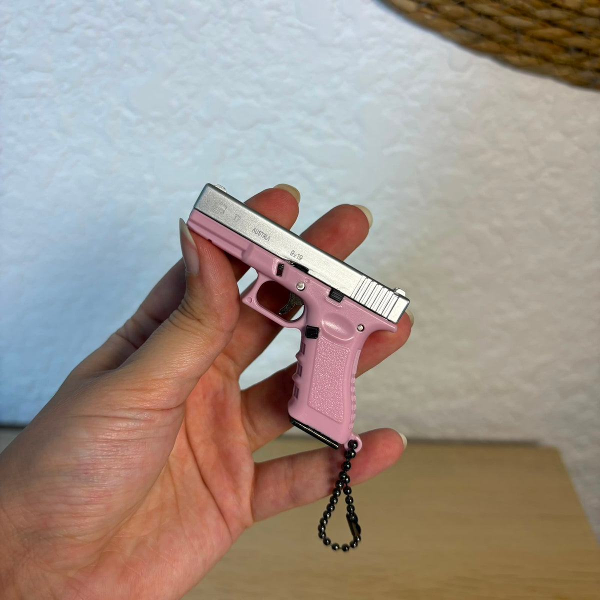 Highly Detailed Miniature Figurine Keychain - Modern Model Accessory - Pink