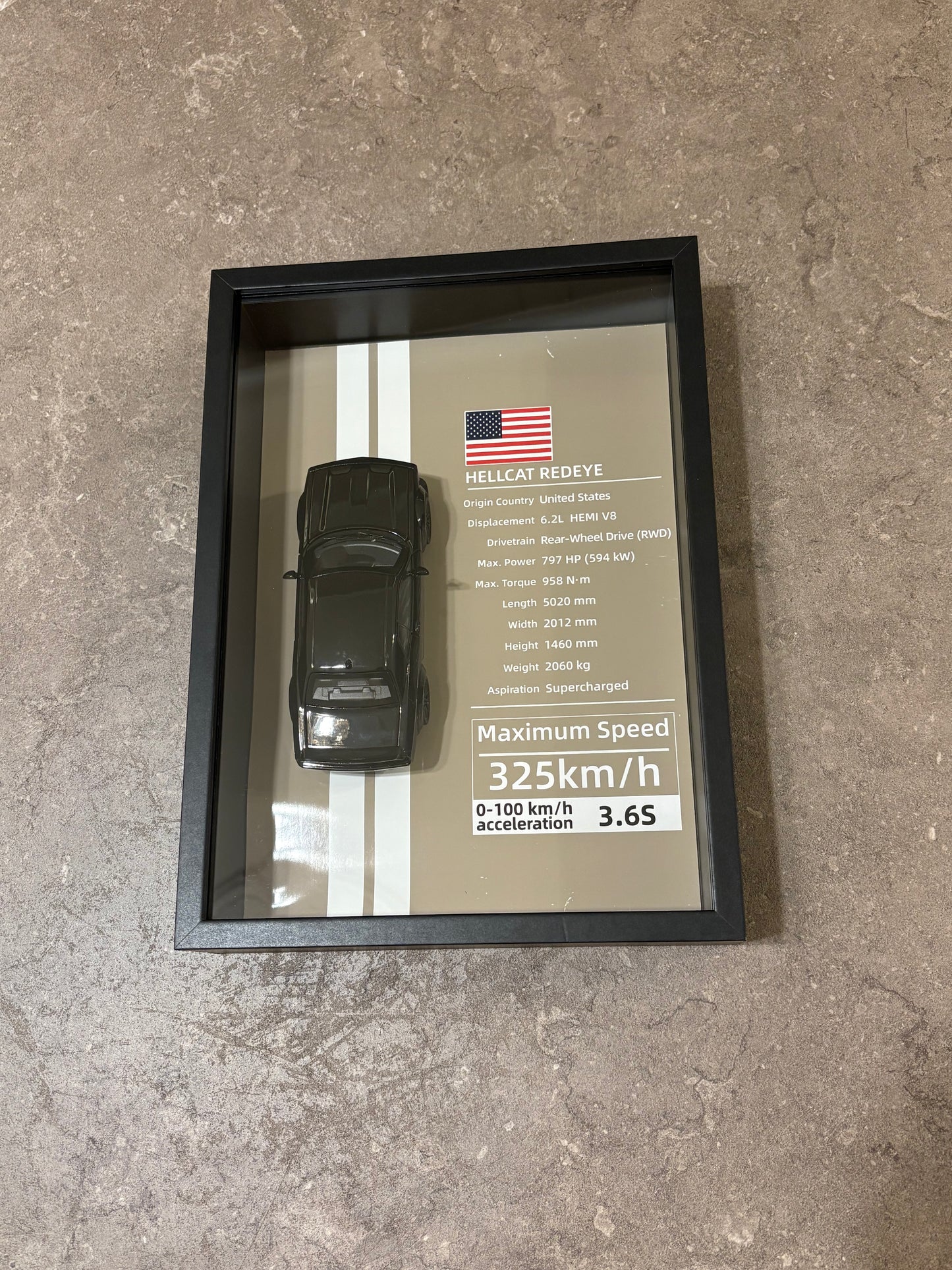 Challenger hellcat redeye 3D wall art - 32cm x 23 cm