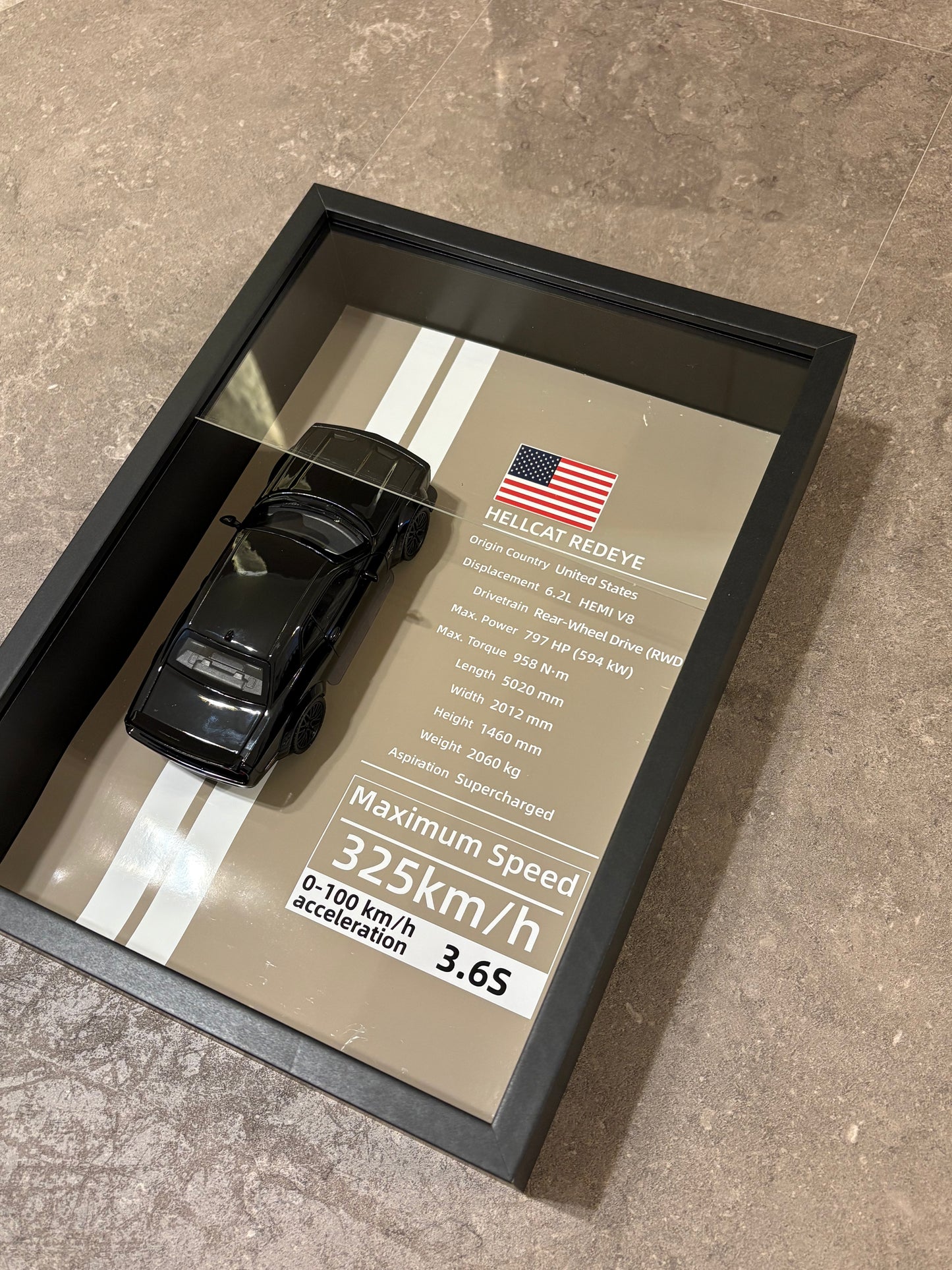 Challenger hellcat redeye 3D wall art - 32cm x 23 cm