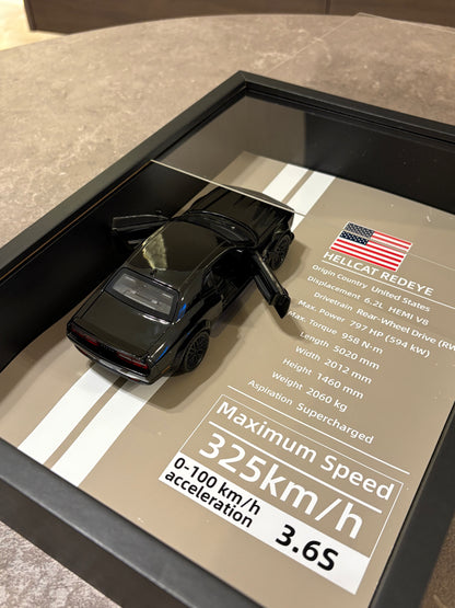 Challenger hellcat redeye 3D wall art - 32cm x 23 cm