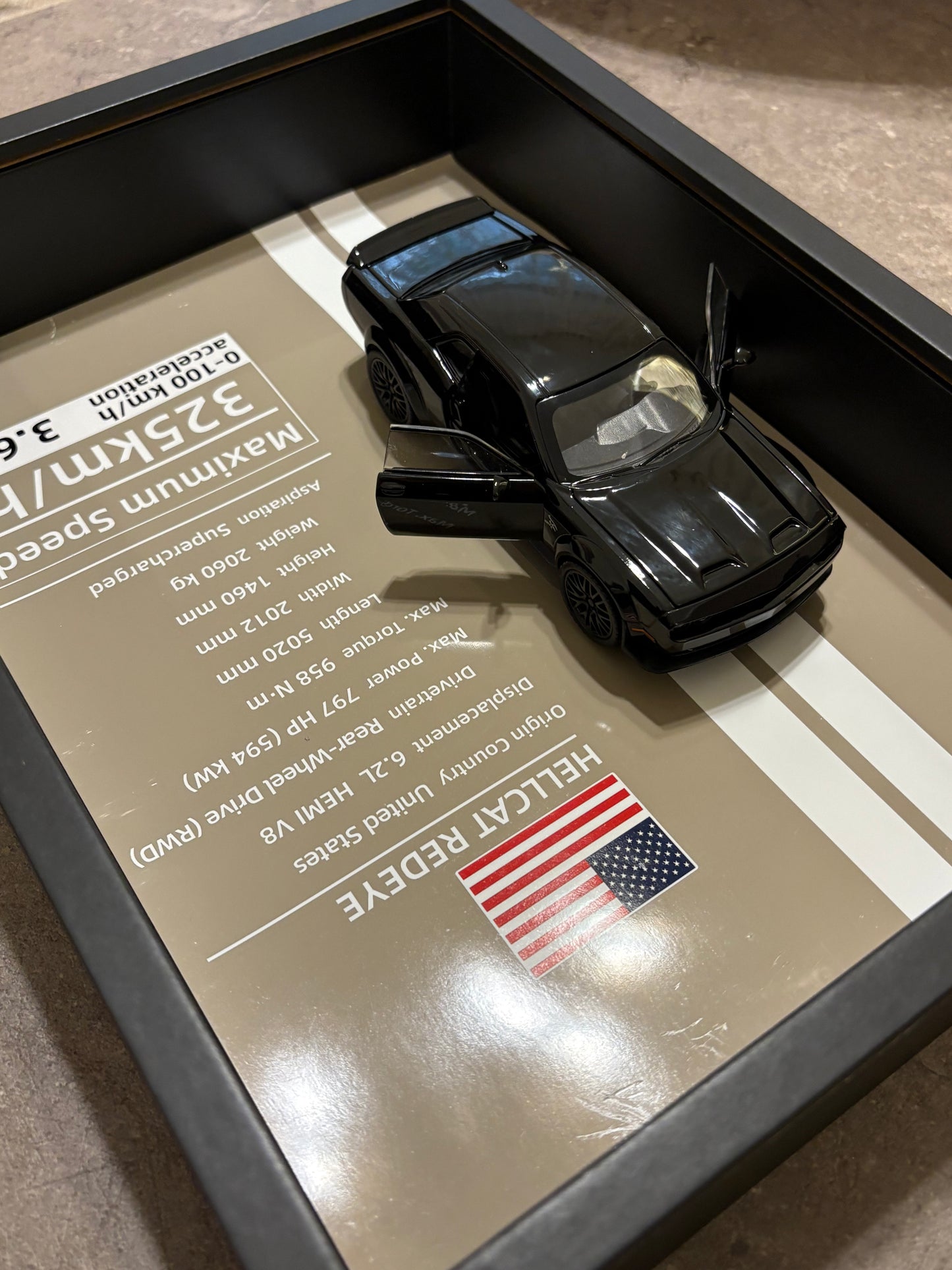 Challenger hellcat redeye 3D wall art - 32cm x 23 cm