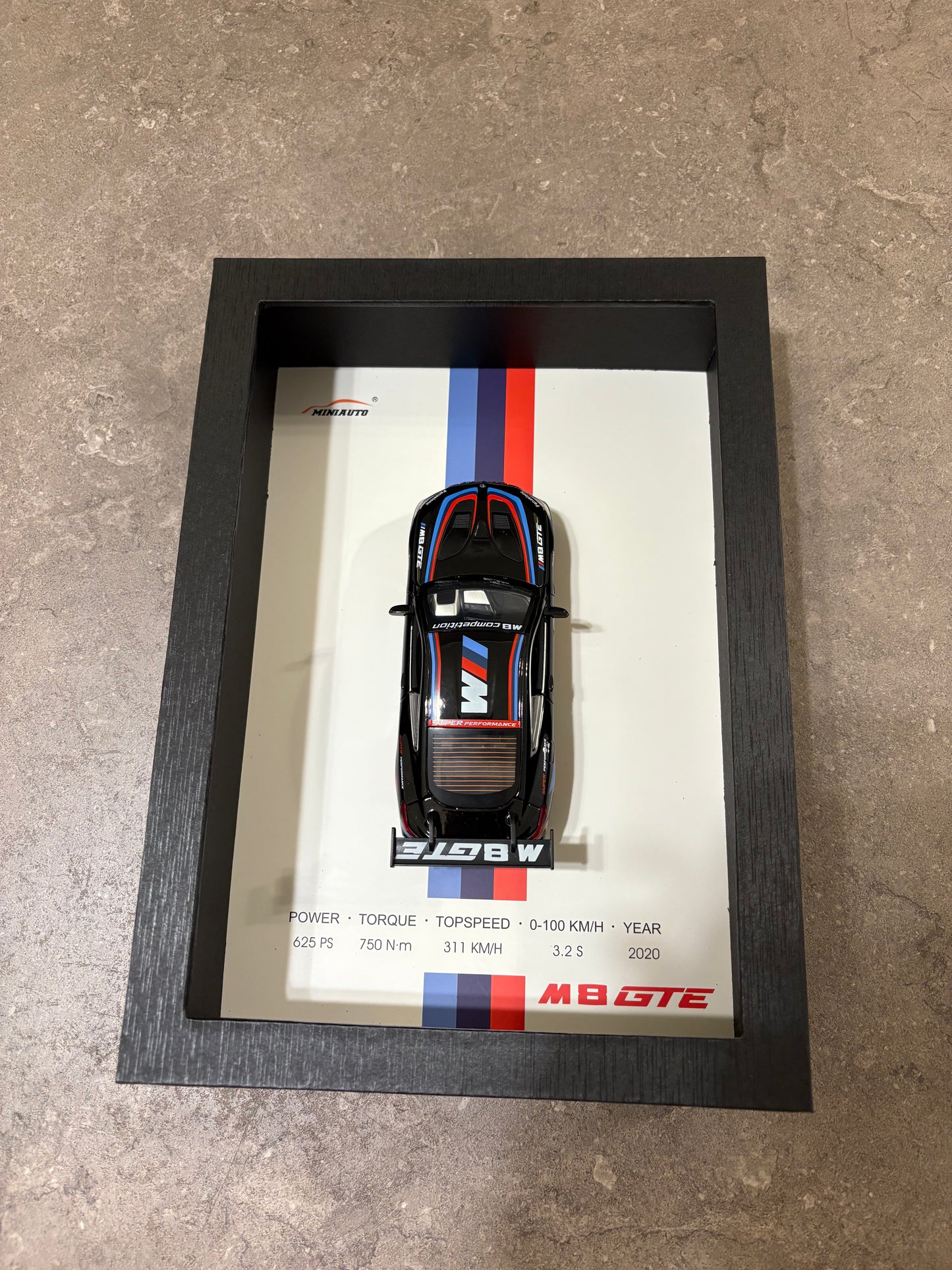 BMW M8 GTE – 3D Framed Diecast Wall Art - 32cm x 23cm