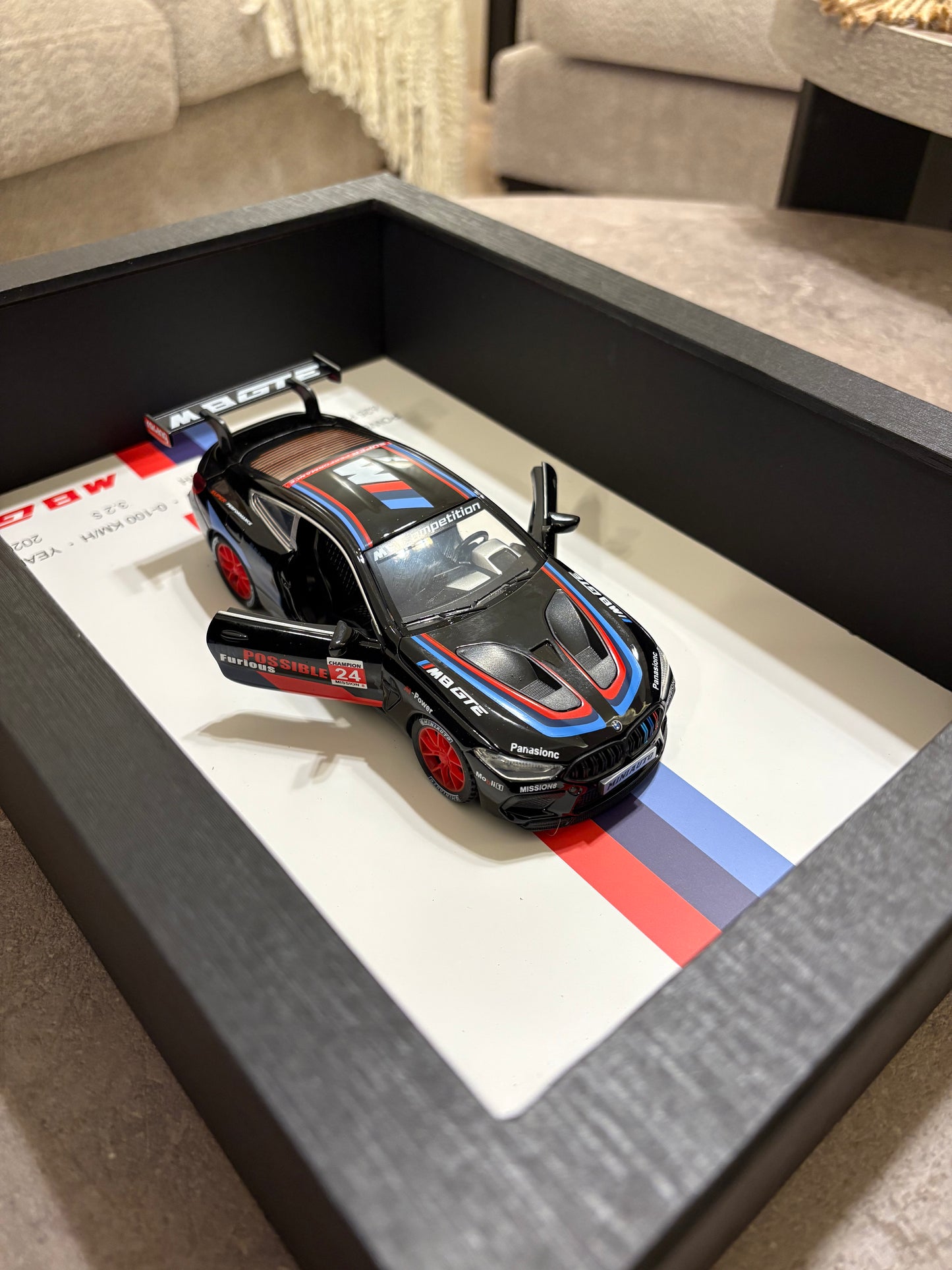 BMW M8 GTE – 3D Framed Diecast Wall Art - 32cm x 23cm