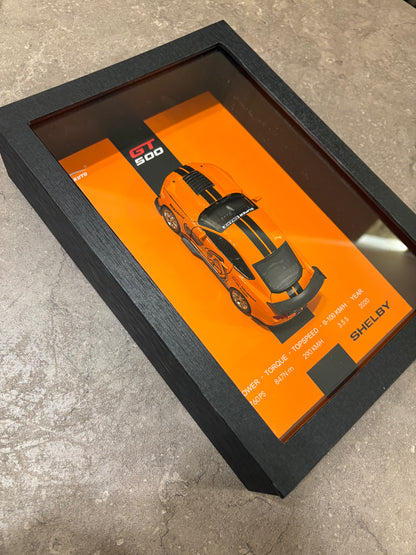 Mustang Shelby GT500 3D Shadow Box Wall Art (Orange) – 32cm x 23cm