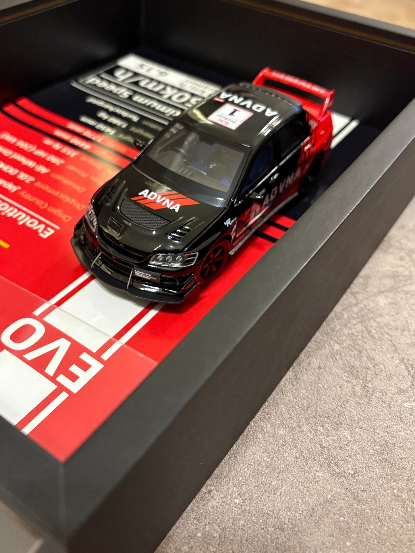 Mitsubishi Lancer Evolution IX – 3D Diecast Shadow Box Wall Art (JDM Legend Edition) – 32cm x 23cm