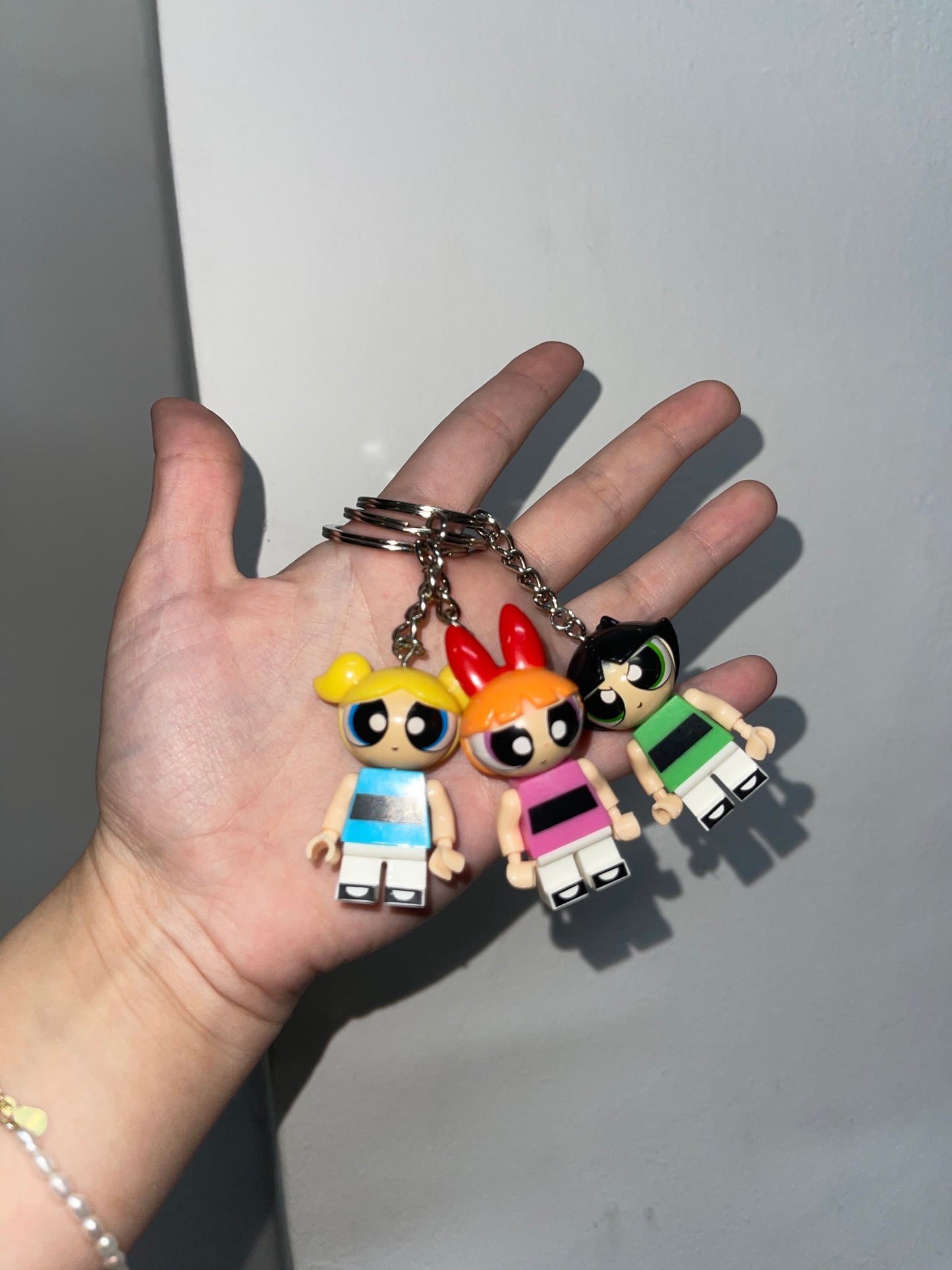 Powerpuff girls lego Keychains ( set of three)