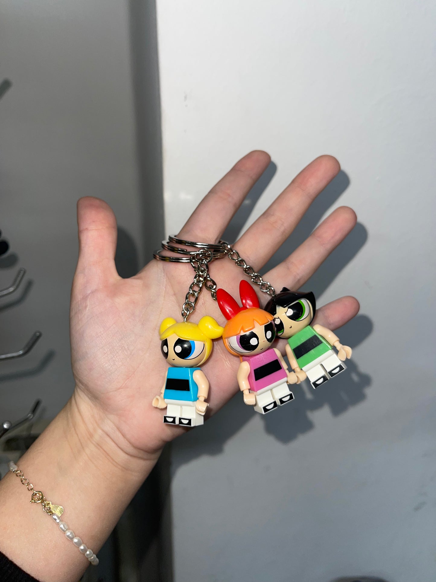 Powerpuff girls lego Keychains ( set of three)