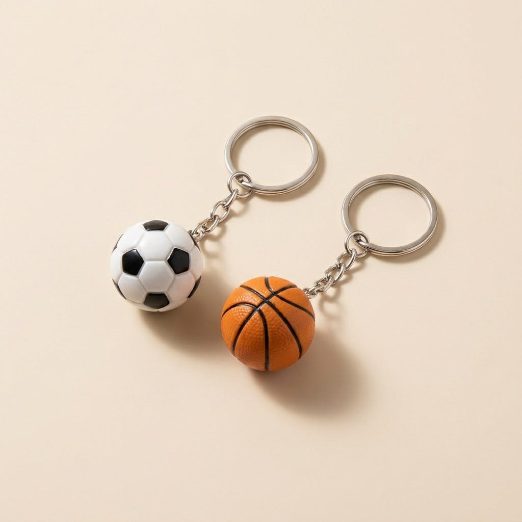 Mini 3D Sports Ball Keychains – Realistic  football & Basketball Keyrings