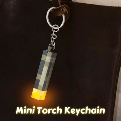 Rechargeable Minecraft Pixelated Torch Light Keychain