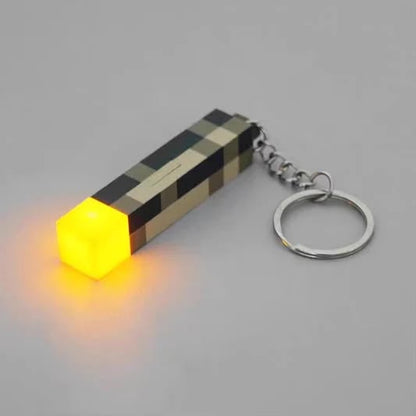 Rechargeable Minecraft Pixelated Torch Light Keychain