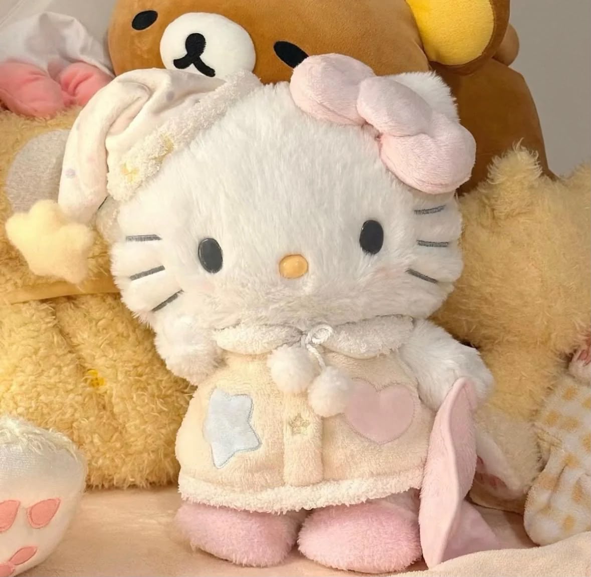 Sleepy Time Hello Kitty Plush Toy – Bedtime Pajama Cuddly Stuffed Animal - 30 cm