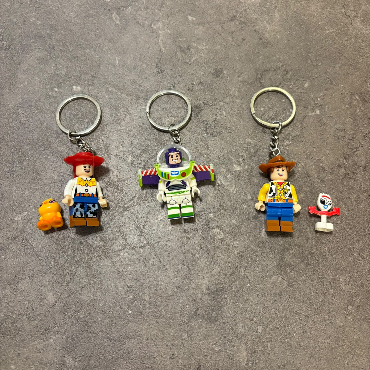 Toy Story Mini Figure Keychains – Woody with Forky, Buzz Lightyear & Jessie Keyring Collection