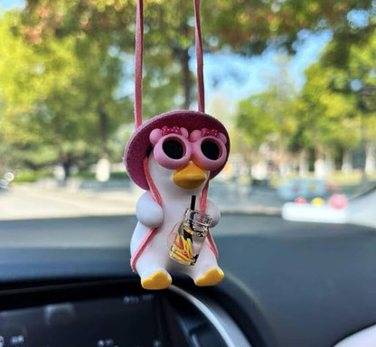 pink duck car ornament