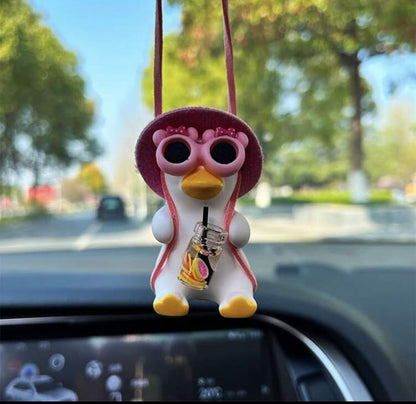 pink duck car ornament