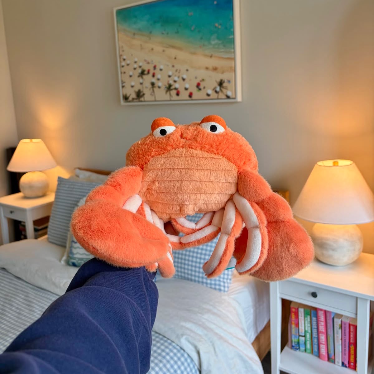 Orange Plush Crab Stuffed Animal – Soft Ocean Creature Plushie & Beach Nursery Decor