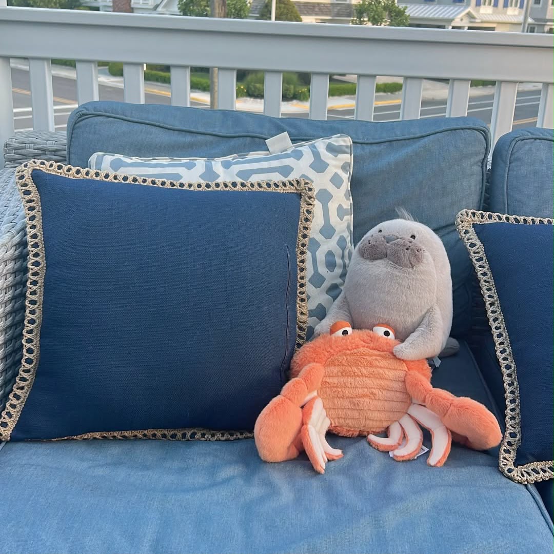Orange Plush Crab Stuffed Animal – Soft Ocean Creature Plushie & Beach Nursery Decor