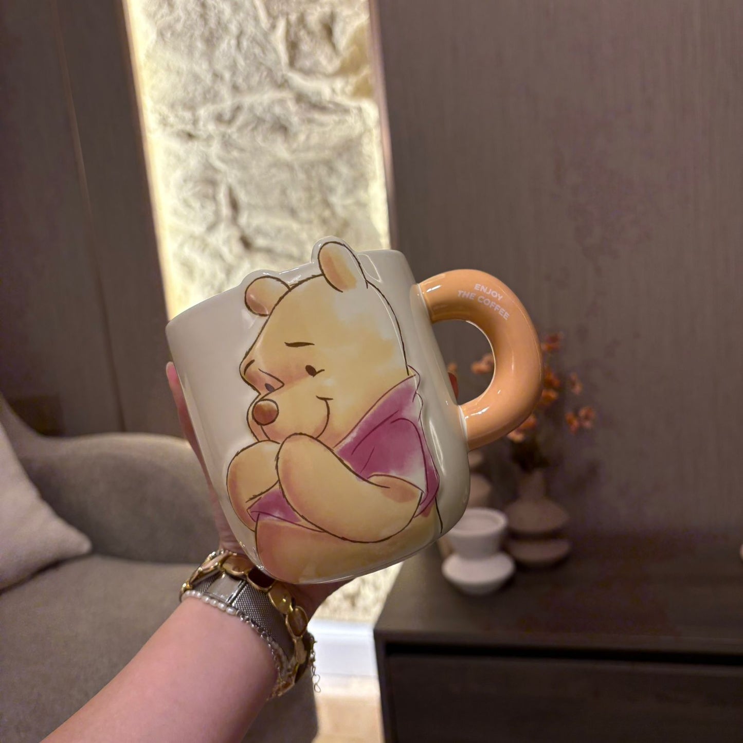 Winnie the Pooh Sweet Thoughts Mug with Yellow Rim