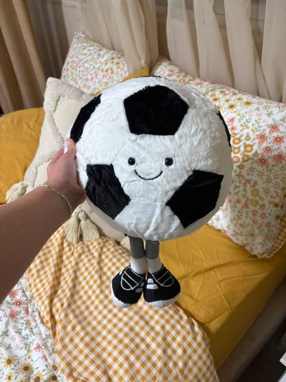 Kawaii Sports Ball Plushies – Basketball & Football - 30 cm