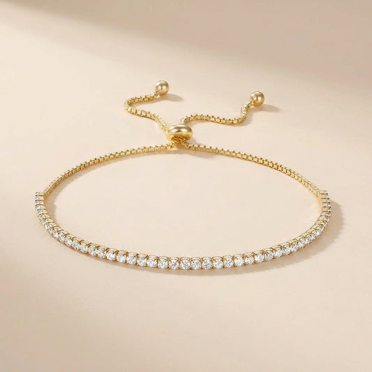 Buy Adjustable Tennis Bracelet - Gold Plated 925 Sterling Silver at Pinky Promise
