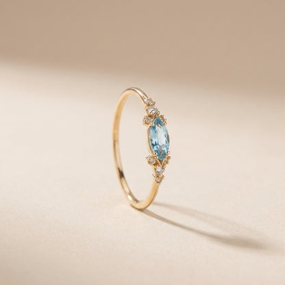 Buy Aquamarine Blue Ring – 925 Sterling Silver, Gold Plated at Pinky Promise
