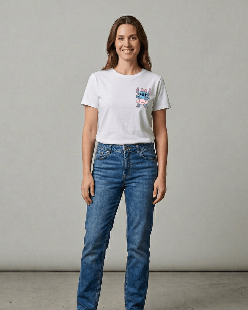 Ballerina stitch T-shirt - Close Up | Pinky Promise