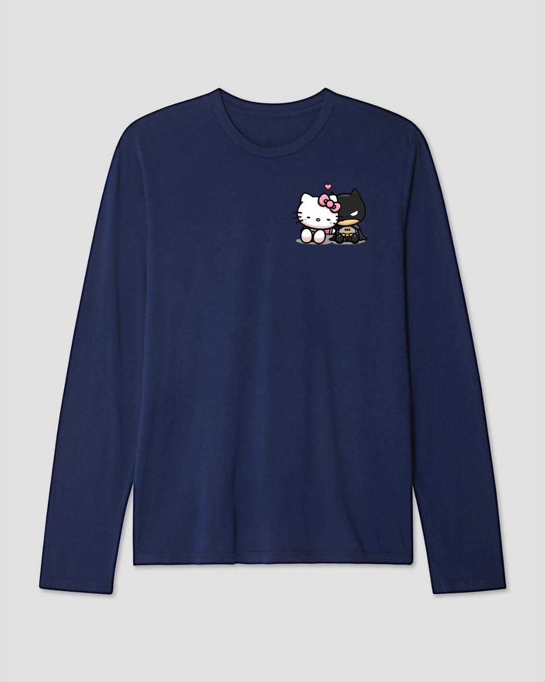 Batman and Hello kitty Long Sleeve Cotton T-shirt - Close Up | Pinky Promise