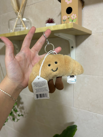 Cute Plush Croissant Bag Charm & Keychain - 10 cm