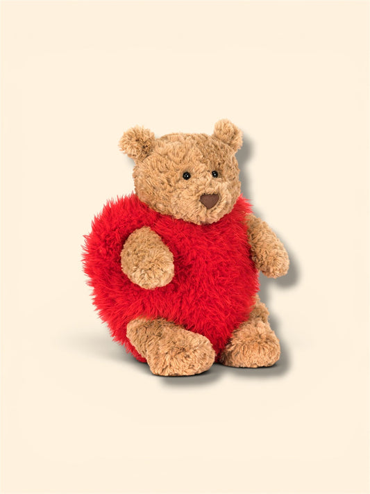 Buy Bear in a heart outfit plush - 26 cm at Pinky Promise
