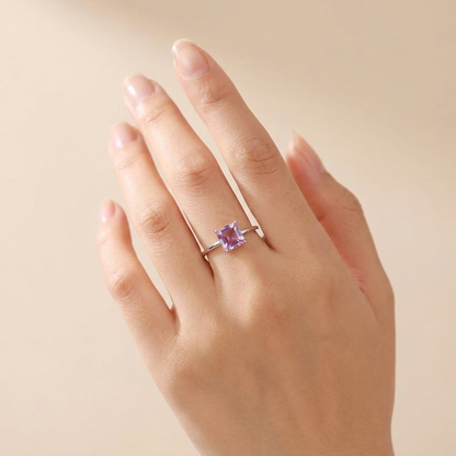 Bi-Color Gemstone Solitaire Ring – 925 Sterling Silver | Pinky Promise