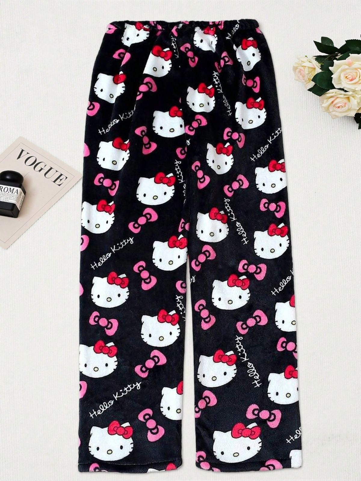 Black hello kitty pajama pants (winter material)(خامة شتوية) - Photo 6 | Pinky Promise