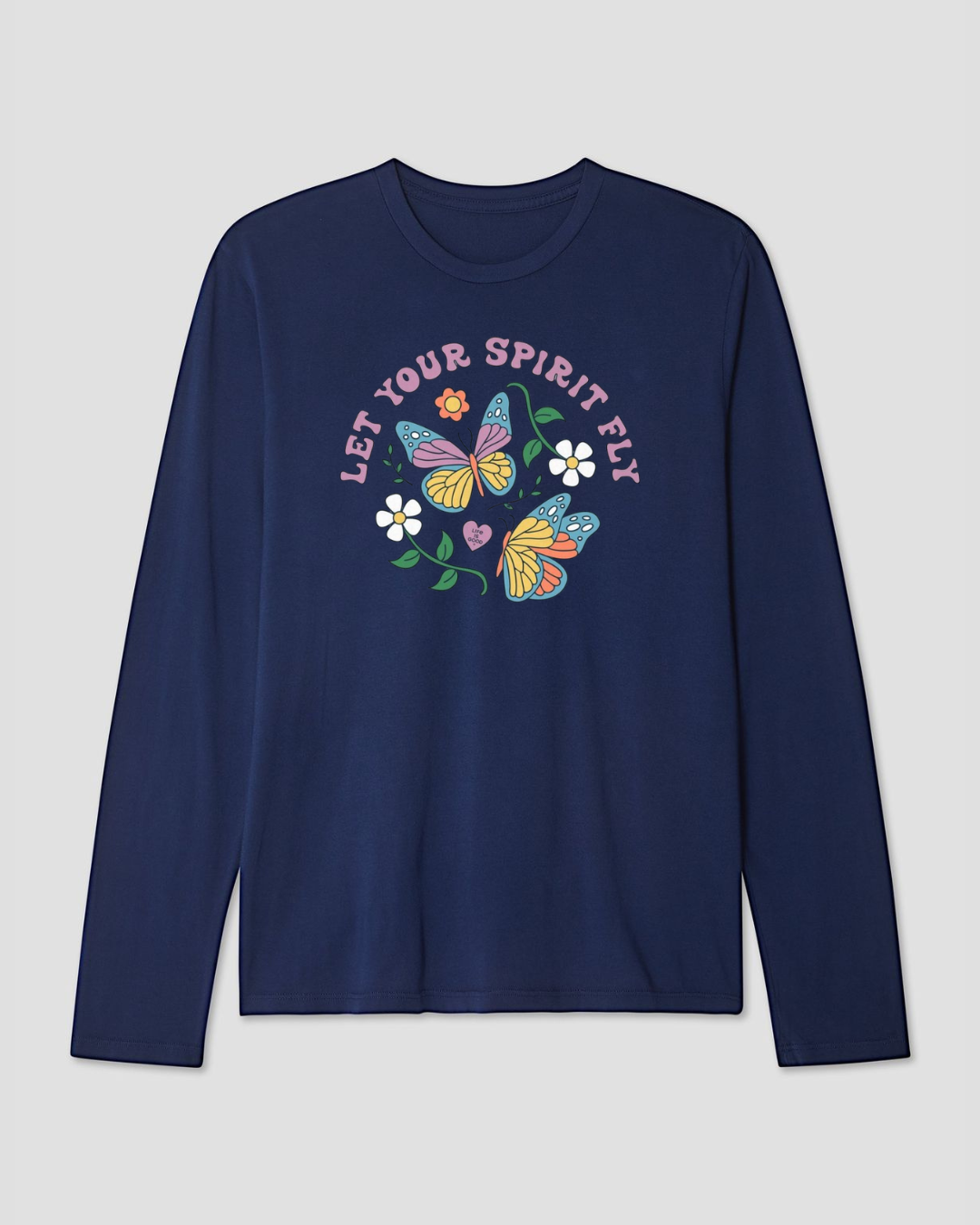 Butterfly Long Sleeve Cotton T-shirt - Close Up | Pinky Promise