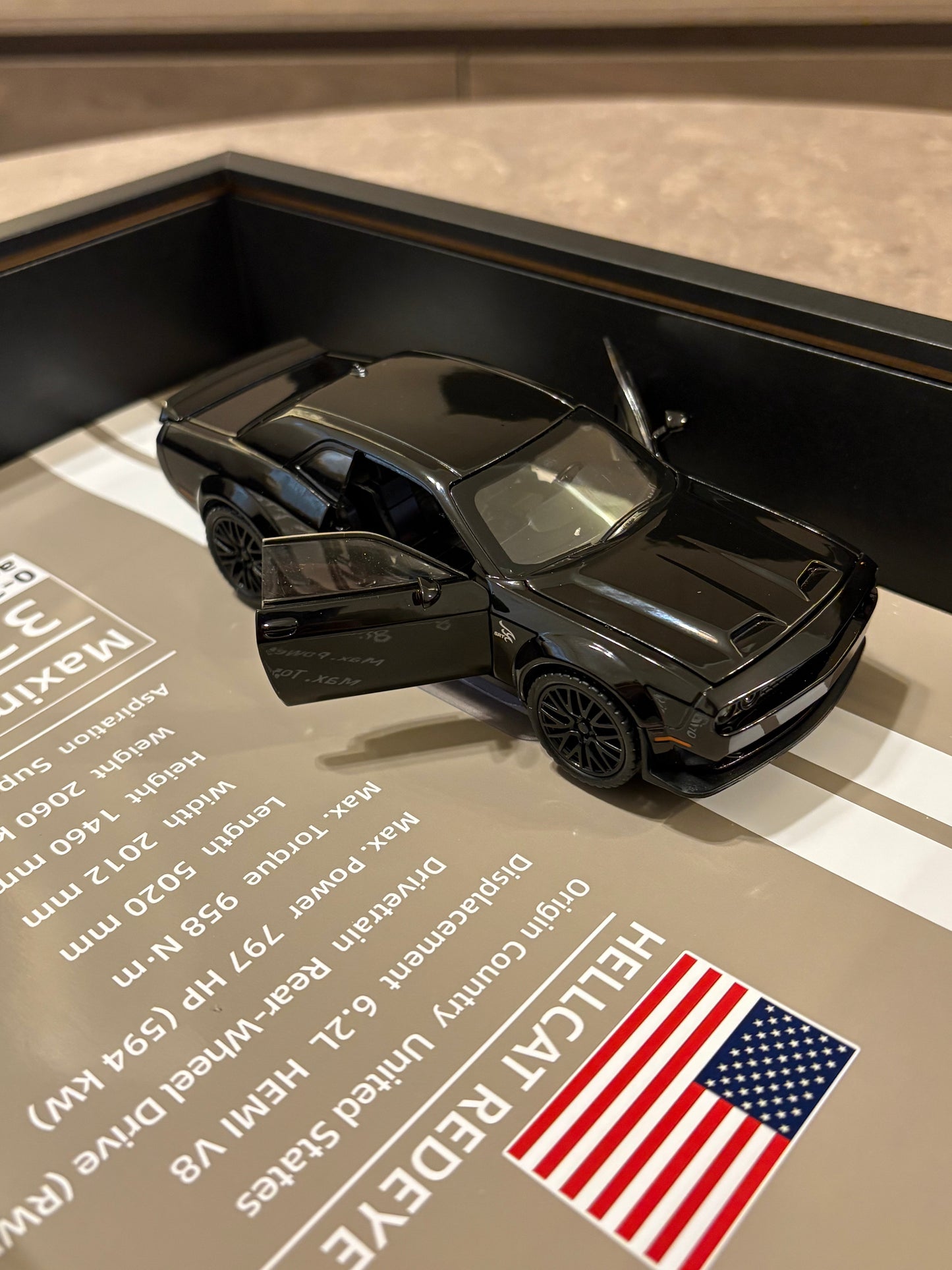 Challenger hellcat redeye 3D wall art - 32cm x 23 cm - Close Up | Pinky Promise