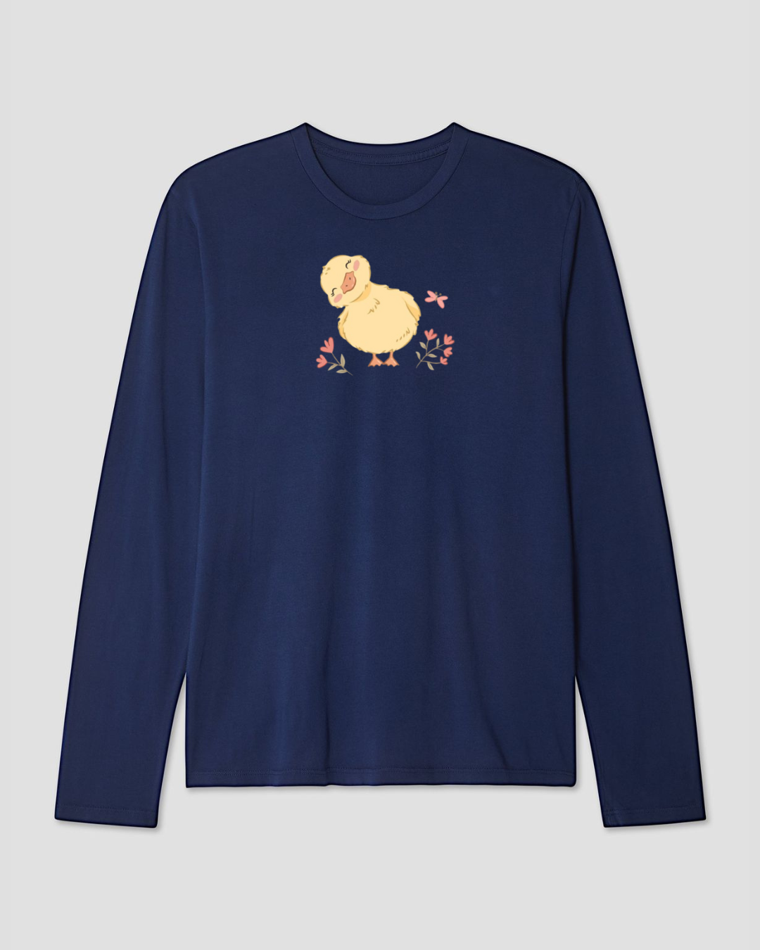 Chick Long Sleeve Cotton T-shirt - Close Up | Pinky Promise