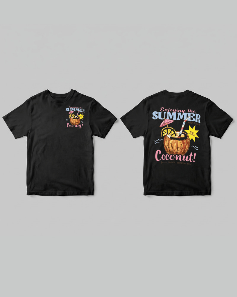 Coconut Summer T-shirt - Front and back | Pinky Promise