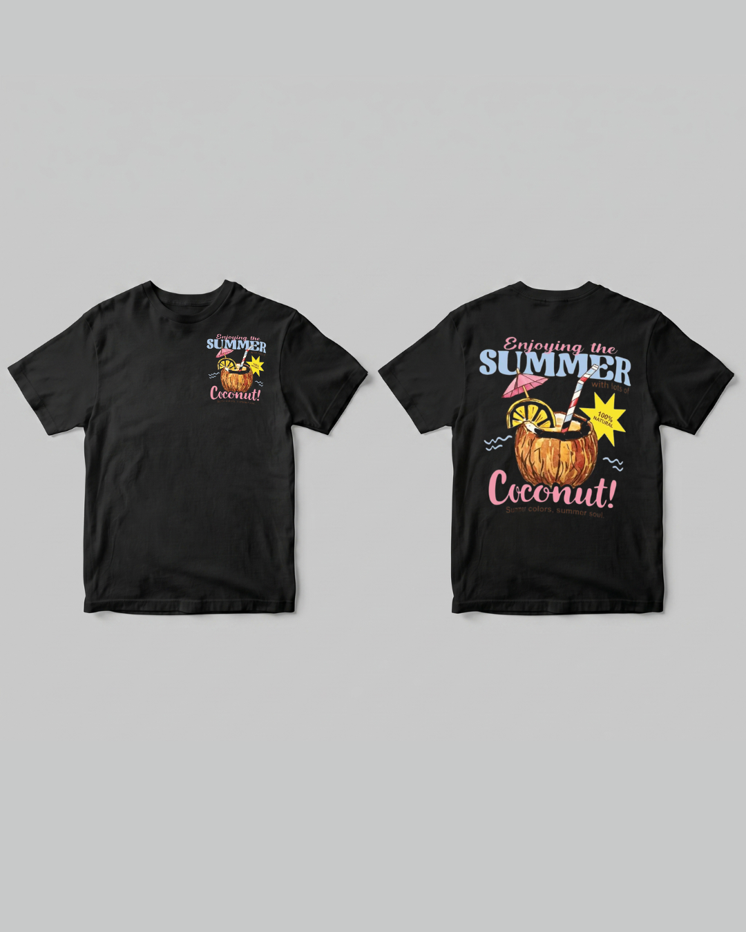 Coconut Summer T-shirt - Front and back | Pinky Promise