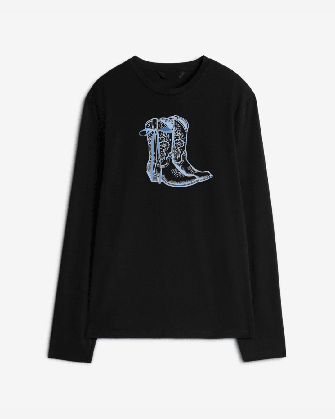 cowboy boots Long Sleeve Cotton T-shirt - Close Up | Pinky Promise