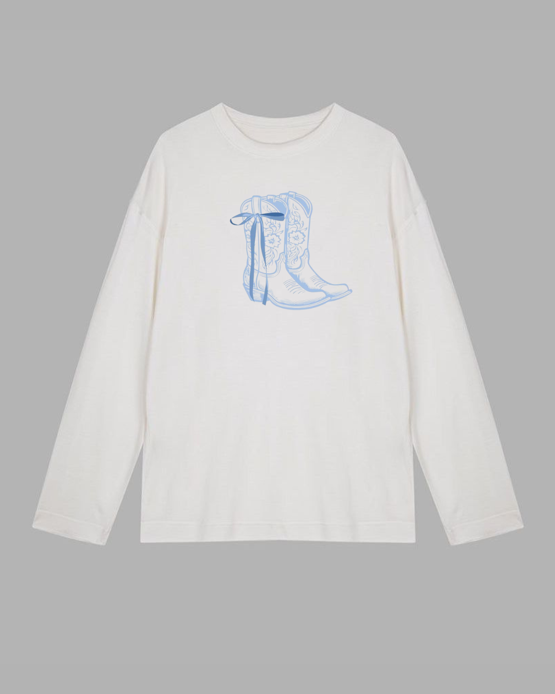 cowboy boots Long Sleeve Cotton T-shirt | Pinky Promise