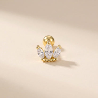 Buy Crown Cartilage Stud Earring (Single) - Gold Plated 925 Sterling Silver at Pinky Promise