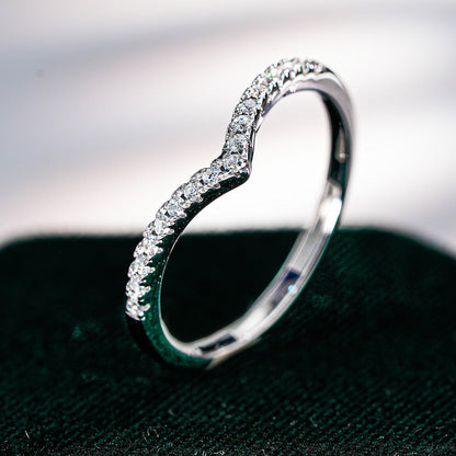 Curved Wishbone Pavé Ring – 925 Sterling Silver - Photo 8 | Pinky Promise